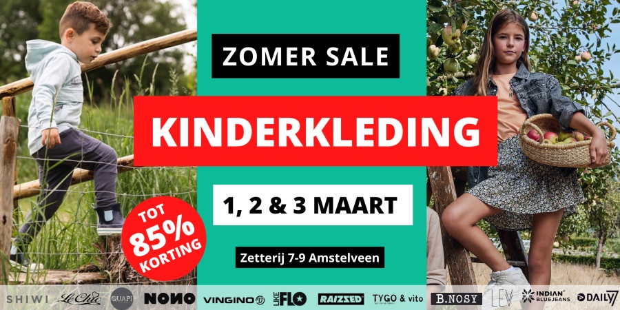 ZOMER Kinderkleding Sale | 1 t/m 3 maart - 1