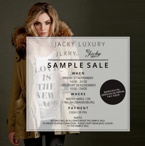 JACKY LUXURY FALL WINTER  MEGA SAMPLE SALE