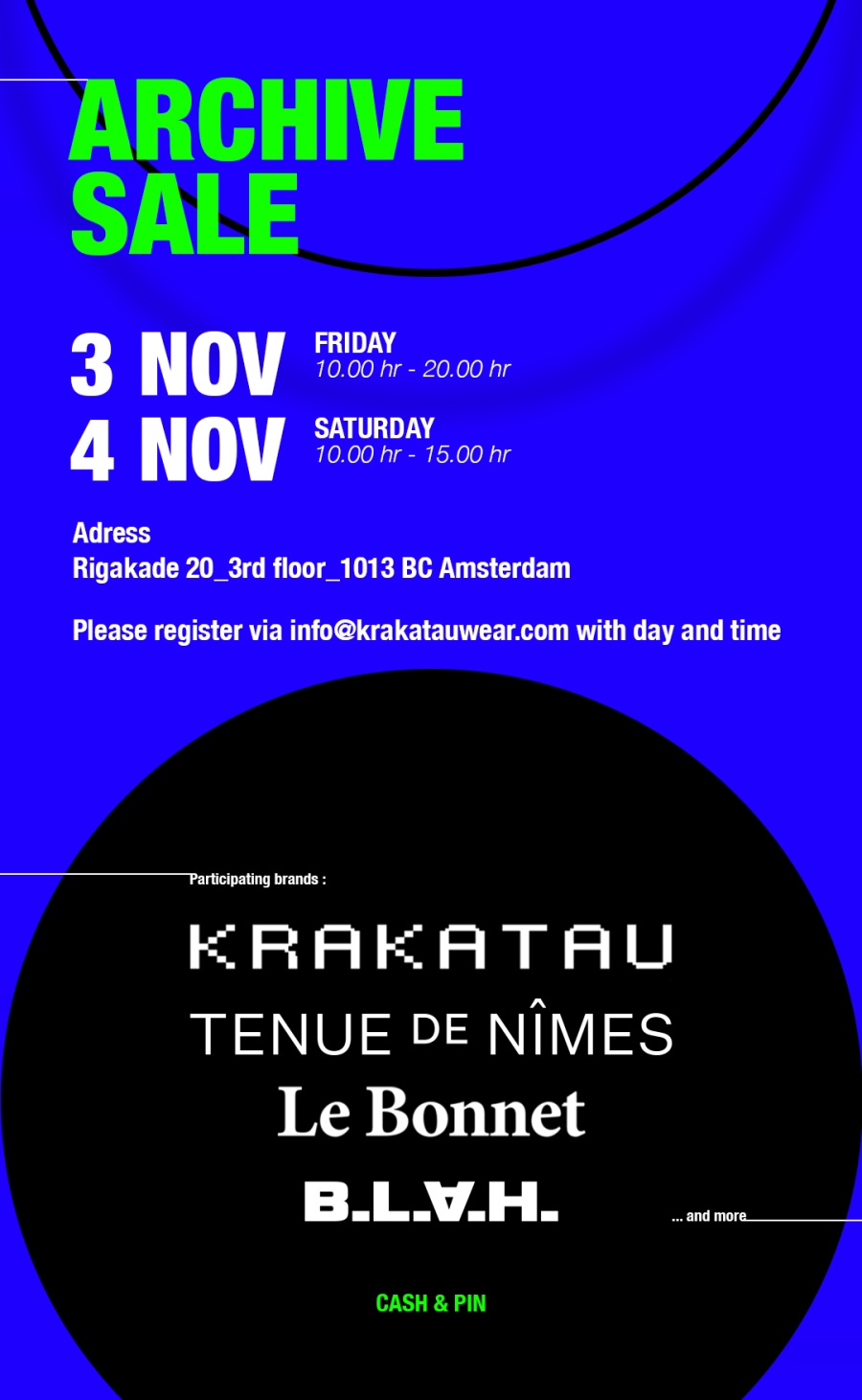 Krakatau  archive sale - ft Tenue de Nimes - Le Bonnet - b.l.a.h. - and more - 1