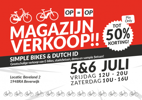Magazijn verkoop Simple Bikes & Dutch ID E-bikes!