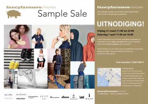 The One and Only Fancyfarmers SampleSale !!  31 maart en 1 april aanstaande 