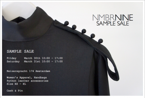 NMBR NINE Sample Sale Amsterdam - 1