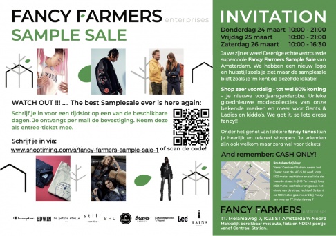 Fancy Farmers Samplesale Amsterdam  24-26 maart a.s.