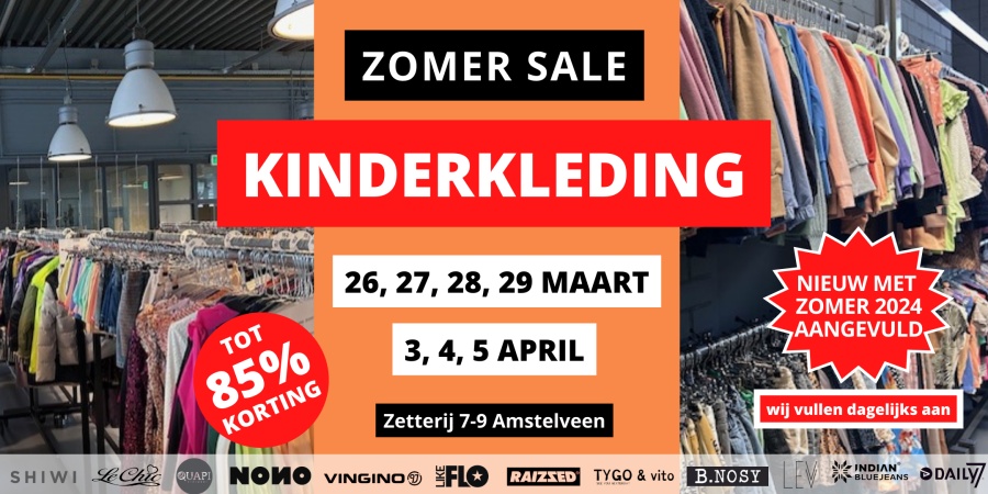 ZOMER Kinderkleding Sale | 26 t/m 29 maart & 3 t/m 5 april - 1