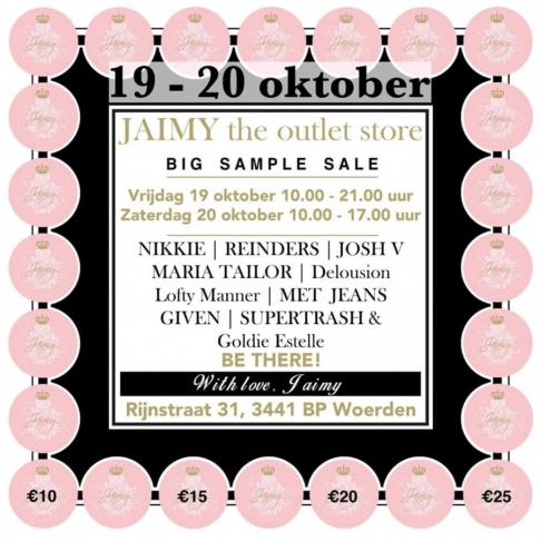 Sample sale bij JAIMY the outlet store - 1