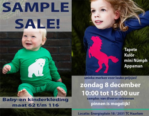 Sample Sale: Baby-en kinderkleding Tapete, Kulör, mini Nümph en Appaman