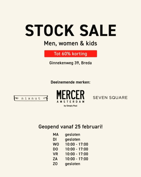 Stock sale Nixnut, Seven Square en Mercer Amsterdam by Simply Paul