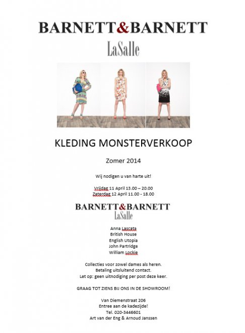 Sample Sale Barnett & LaSalle Spring/Summer 2014 - 1