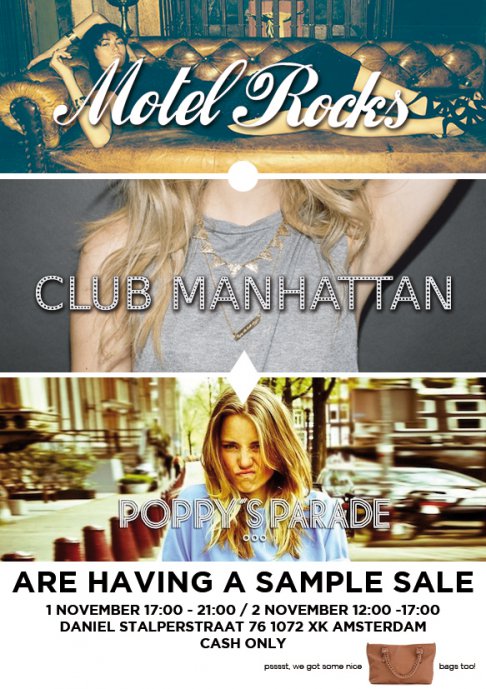 Sample sale: motelrocks, club manhattan & poppy's parade