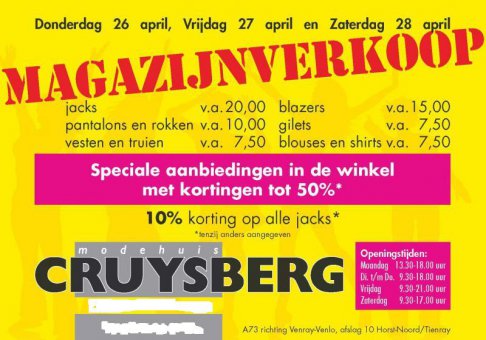 Magazijnverkoop Modehuis Cruysberg - 1