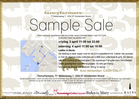 FancyFarmers Supadupa Samplesale 3 / 4 april 2015