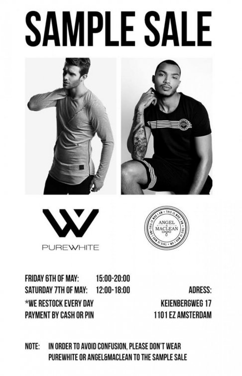 Sample sale Purewhite en Angel & Maclean