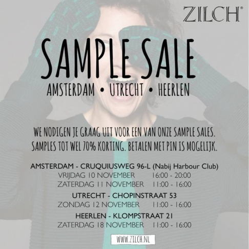 Zilch sample sale - Amsterdam - Utrecht Heerlen - 2