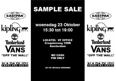 Sample Sale: VANS, Timberland, Eastpak, Napapijri, Kipling - 1