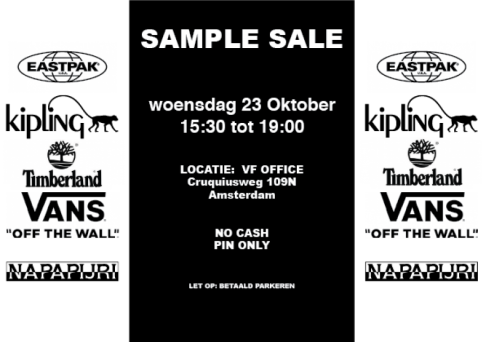 Sample Sale: VANS, Timberland, Eastpak, Napapijri, Kipling