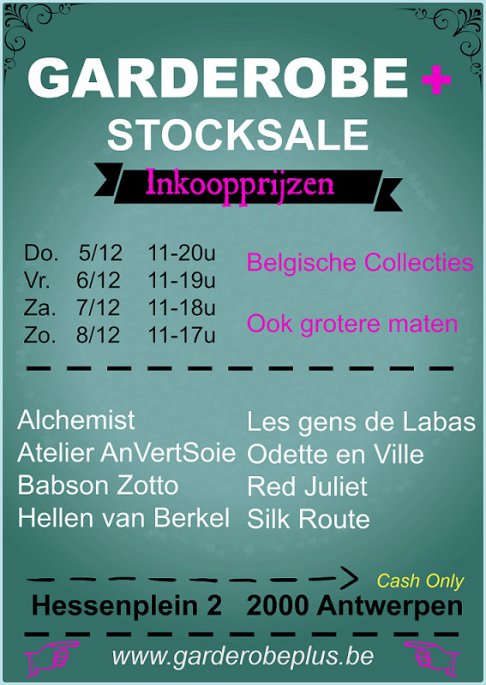 Garderobe+ Stocksale aan inkoopprijzen !!