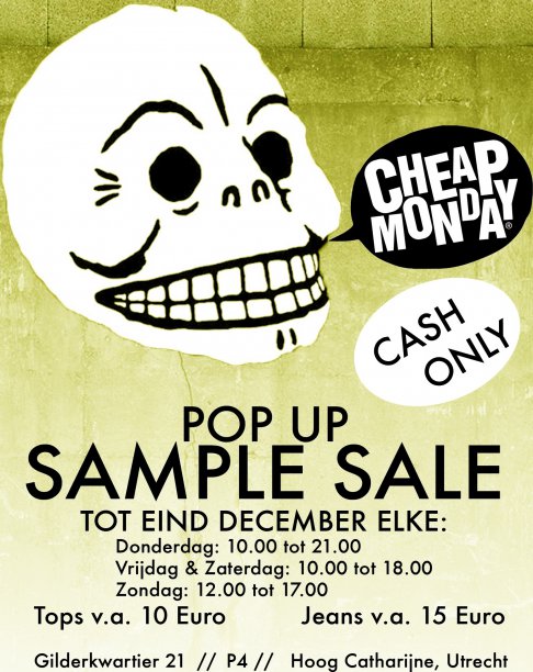 Cheap Monday Pop Up Sample Sale