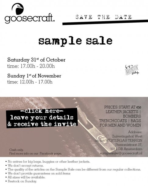 Goosecraft sample sale - 1