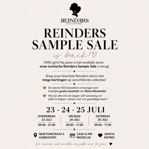 Reinders sample sale