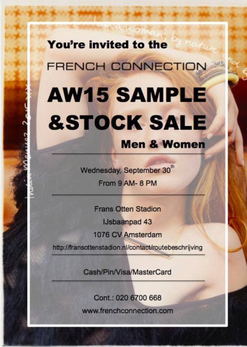 AW15 Sample & Stock Sale French Connection - 1