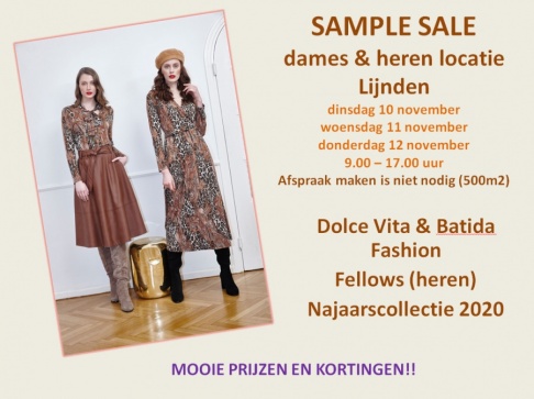 Veilige sample sale dames & herenkleding Dolce Vita & Batida Fashion