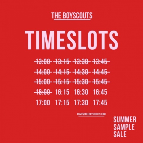 The Boyscouts Summer Sample Sale