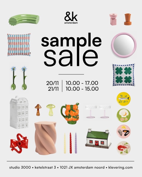 &klevering sample sale - 20 and 21 november in Amsterdam