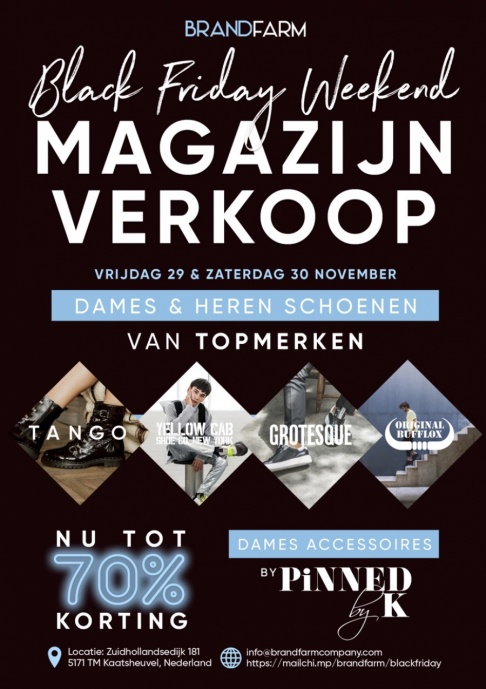 MAGAZIJN VERKOOP PiNNED by K, OVERDØSE THE LABEL & BRANDFARM BLACK FRIDAY WEEKEND