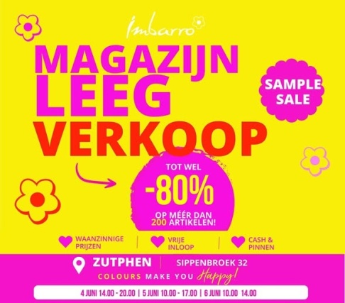 Imbarro Home & Fashion sample sale en magazijnverkoop