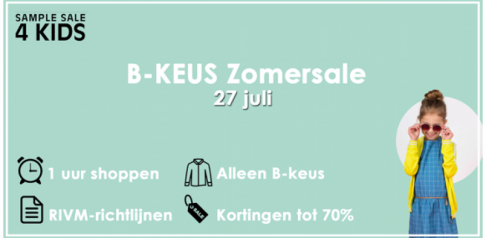 Kids B keus Sale; 5 halen 4 betalen: maandagavond 27 juli - 1