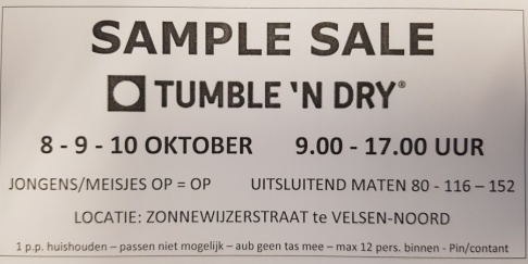 Tumble n Dry Sample Sale - 1