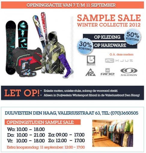 Sample Sale Wintersport Collectie 2012