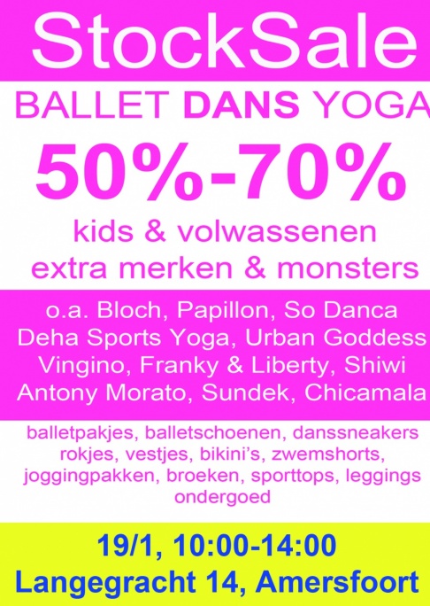 Sample sale van dans- ,ballet- en sportkleding  (Amersfoort)