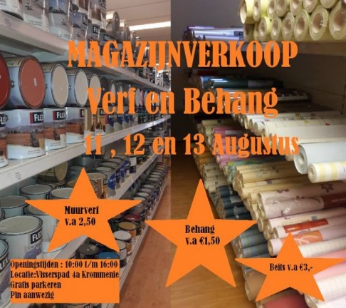 Magazijnverkoop verf & behang