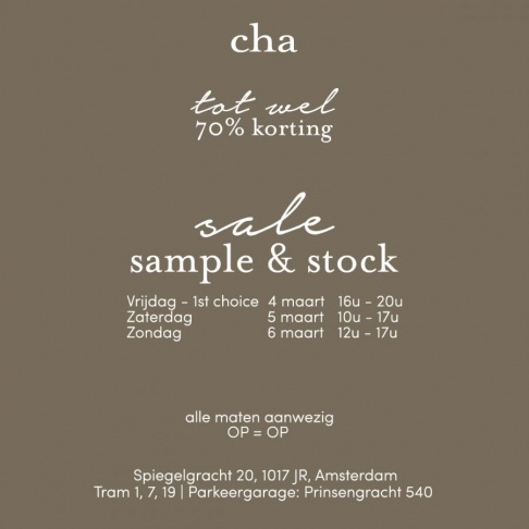 Cha sample- & stock sale - 2
